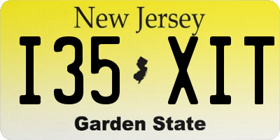 NJ license plate I35XIT