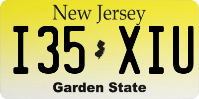 NJ license plate I35XIU