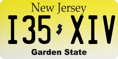 NJ license plate I35XIV
