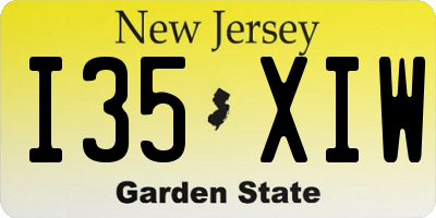 NJ license plate I35XIW