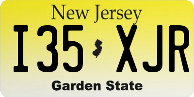 NJ license plate I35XJR