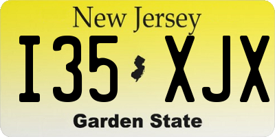 NJ license plate I35XJX