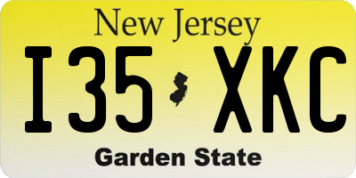 NJ license plate I35XKC