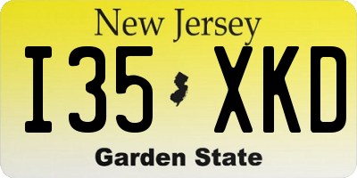 NJ license plate I35XKD