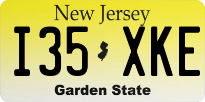 NJ license plate I35XKE