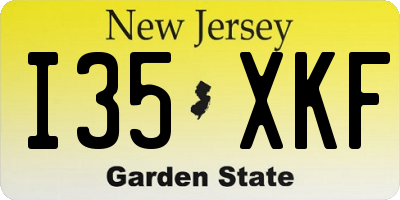 NJ license plate I35XKF