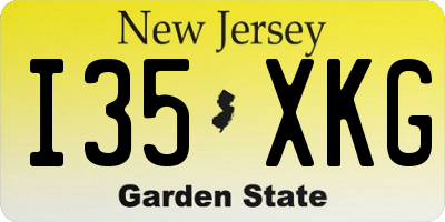 NJ license plate I35XKG