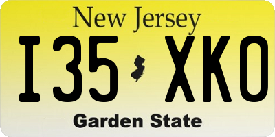 NJ license plate I35XKO