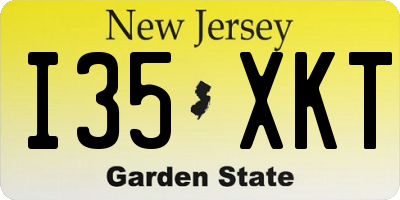 NJ license plate I35XKT