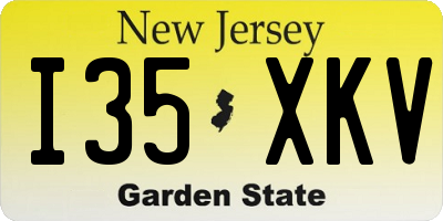 NJ license plate I35XKV