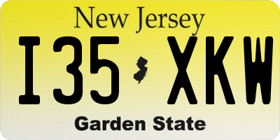 NJ license plate I35XKW