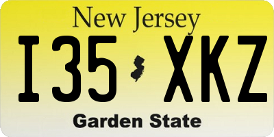 NJ license plate I35XKZ