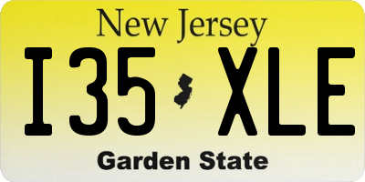 NJ license plate I35XLE