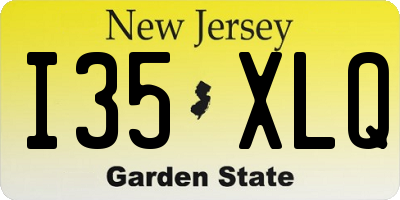 NJ license plate I35XLQ