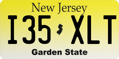 NJ license plate I35XLT