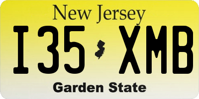NJ license plate I35XMB