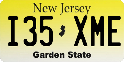 NJ license plate I35XME