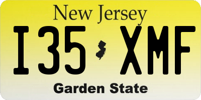 NJ license plate I35XMF