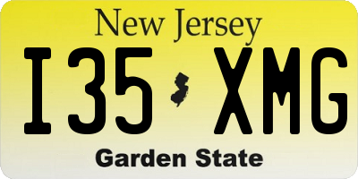 NJ license plate I35XMG