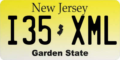 NJ license plate I35XML