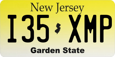 NJ license plate I35XMP