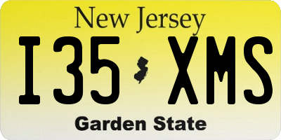 NJ license plate I35XMS