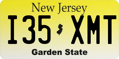 NJ license plate I35XMT