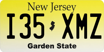 NJ license plate I35XMZ