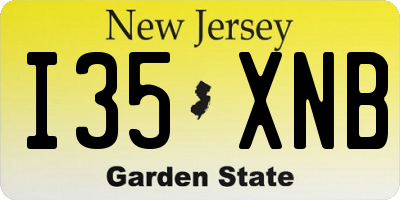 NJ license plate I35XNB