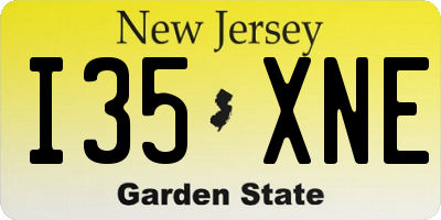 NJ license plate I35XNE