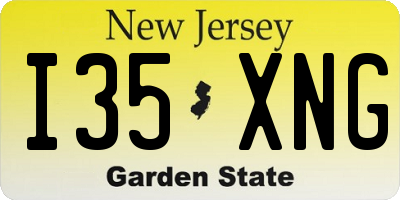 NJ license plate I35XNG