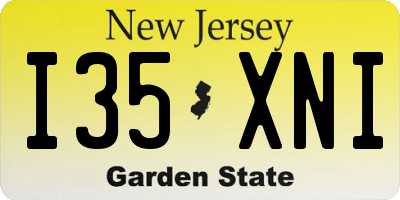 NJ license plate I35XNI