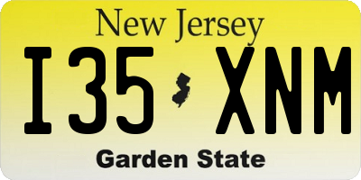 NJ license plate I35XNM