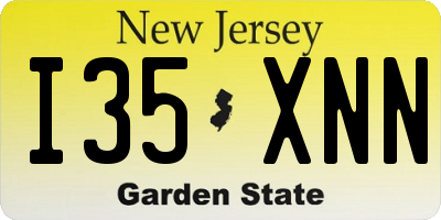 NJ license plate I35XNN