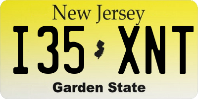 NJ license plate I35XNT