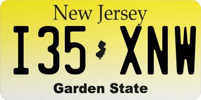 NJ license plate I35XNW