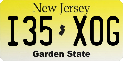 NJ license plate I35XOG