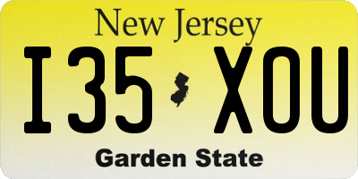 NJ license plate I35XOU