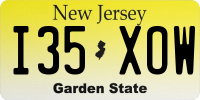 NJ license plate I35XOW