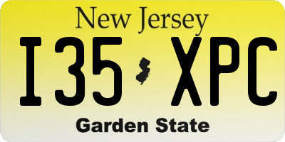 NJ license plate I35XPC