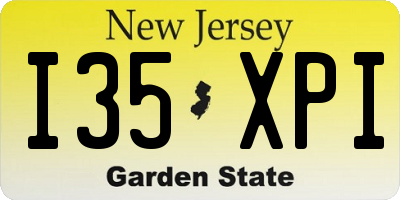 NJ license plate I35XPI