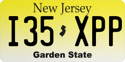 NJ license plate I35XPP