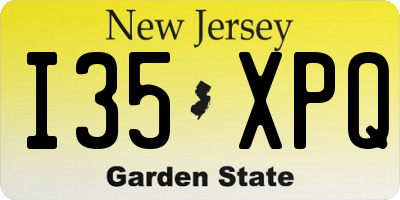 NJ license plate I35XPQ