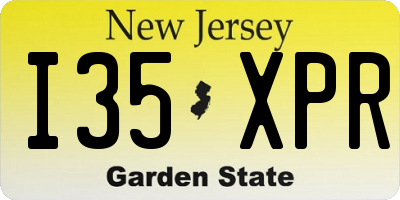 NJ license plate I35XPR