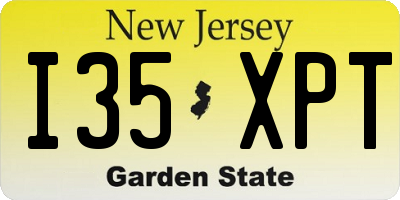 NJ license plate I35XPT