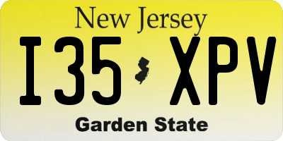 NJ license plate I35XPV