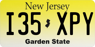 NJ license plate I35XPY
