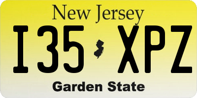NJ license plate I35XPZ