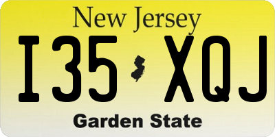 NJ license plate I35XQJ