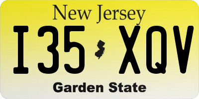 NJ license plate I35XQV
